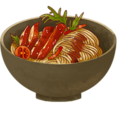 手绘-面类美食元素贴纸6
