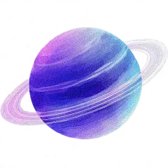 宇宙系列插画风噪点星球贴纸