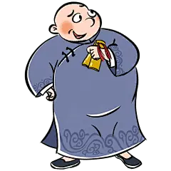 手绘-相声人物插画贴纸1