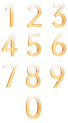 艺术字3D金属质感倒计时数字贴纸