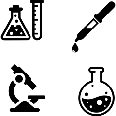 常规内容-图标系列扁平风黑色实验器材元素组合