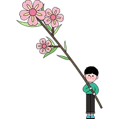 手绘-趣味花朵贴纸5