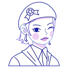 手绘几何二次元女生头像元素