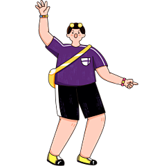 扁平化人物插画素材-男孩