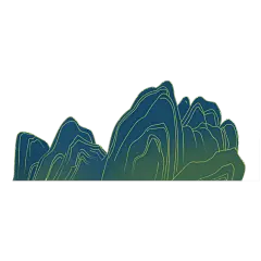 中国风贴纸-山