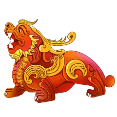 手绘-中国传统动物元素-神兽