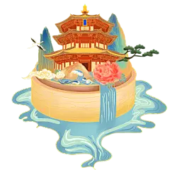 手绘-国潮风建筑