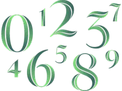 常规系列绿色简约抽线线条数字组合通用元素素材