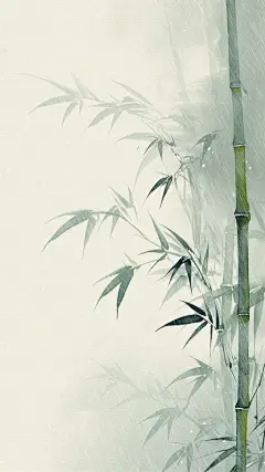 中国风通用古风绿植元素背景绿色竹子图片素材