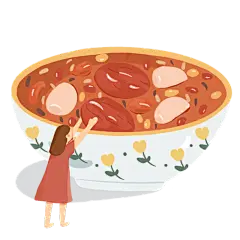 腊八节手绘美食插画系列-粥