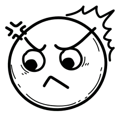 手绘-简笔画表情包元素-发怒