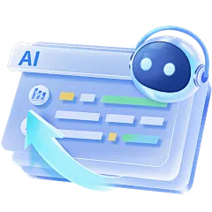 常规图标系列科技风玻璃感ai小人+文件+箭头元素