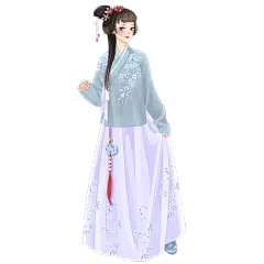 手绘-中国风汉服人物插画贴纸3