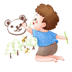 手绘-儿童绘画元素-涂鸦绘画