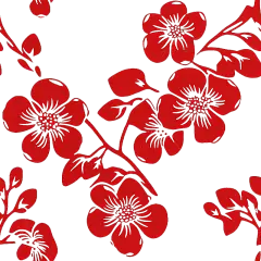 扁平红色梅花花朵