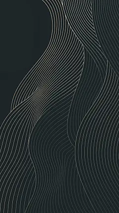 常规内容-中国风系列黑色线描线条不规则曲线元素