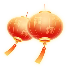 常规中国风边缘弥散发光灯笼贴纸