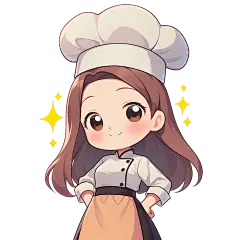 人物系卡通风效果少女厨师叉腰元素