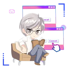 彩色渐变卡通小男孩浏览器弹窗贴纸