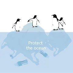 扁平-保护海洋环保元素-SVG-企鹅