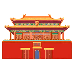 中国风-金边国潮建筑插画5