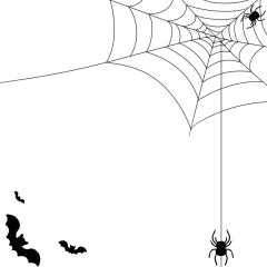 万圣节通用扁平蜘蛛网装饰元素