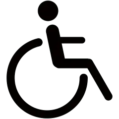 常规内容-图标系列黑色简约风小人坐轮椅图标