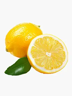 夏季果蔬系列黄色实景柠檬切面通用元素素材