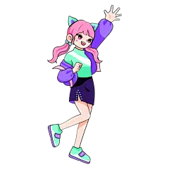 手绘-时尚穿搭人物插画贴纸5