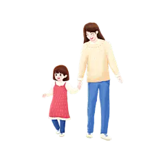 卡通感母亲节母女元素贴纸
