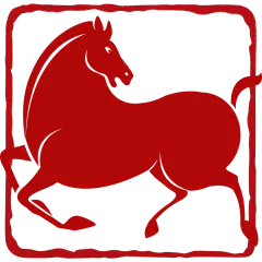马年国风马插画印章图形元素