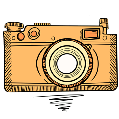 简约几何相机插画元素