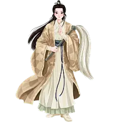 手绘-武侠元素人物插画贴纸-道士