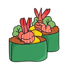 扁平潮酷美食贴纸-SVG-寿司2