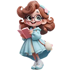 通用3D卡通感可爱小女孩儿童人物贴纸