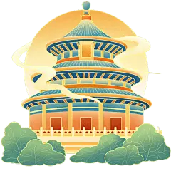 春节中国风城市传统现代建筑-天坛