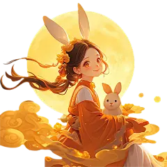 中秋节中式嫦娥AI套系人物贴纸