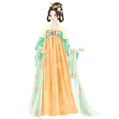 手绘-中国风汉服人物插画贴纸1