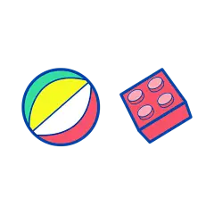 卡通感儿童节皮球元素贴纸