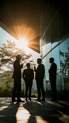 人物系列通用大自然/办公楼人物群像剪影图片