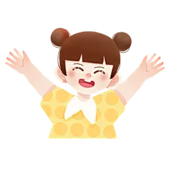 卡通感儿童节女生元素贴纸