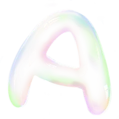 手绘-字母泡泡装饰元素贴纸-A