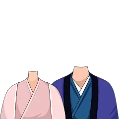 手绘-结婚证人物照片套版贴纸6