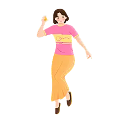 卡通感情人节女性元素贴纸