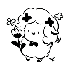 【微商】黑白卡通绵羊贴纸