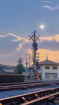风光实景铁路站台风景背景图片素材