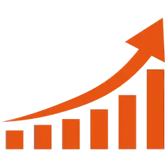 常规内容-图标系列橙色统计图上升趋势箭号元素