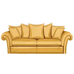 手绘-西方古典生活用品贴纸-沙发