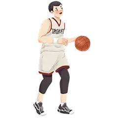 手绘-青少年篮球运动员人物插画3