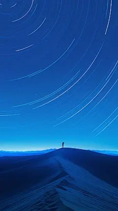 风光系列合成-长曝光星空剪影通用背景素材